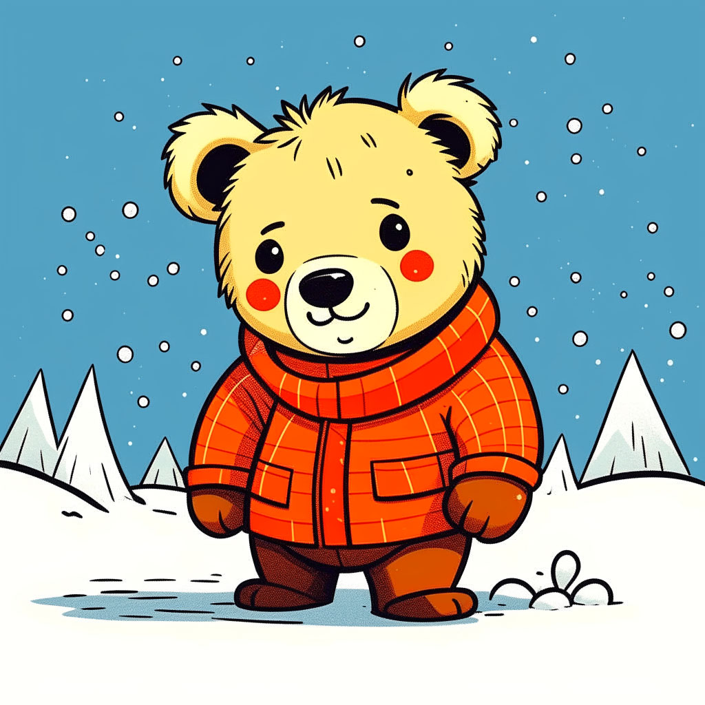 Orso d'inverno nella neve